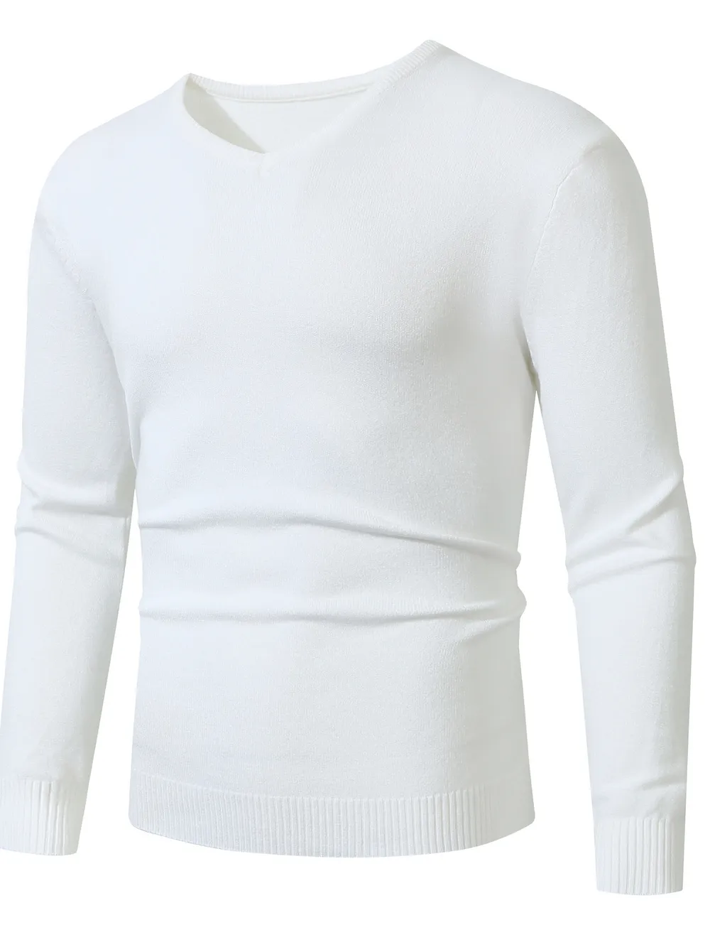 Men's Full Size Ribbed Hem Long Sleeve Sweater Plus Size, image 3