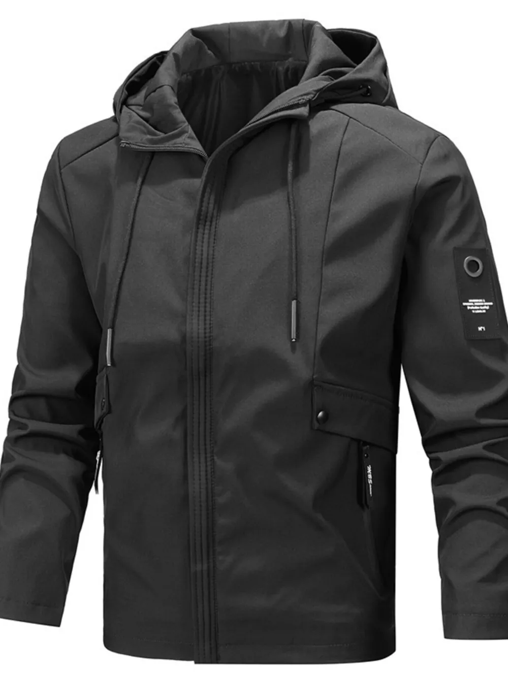 Men's Plus Size Hooded Windproof Casual Jacket, image 5