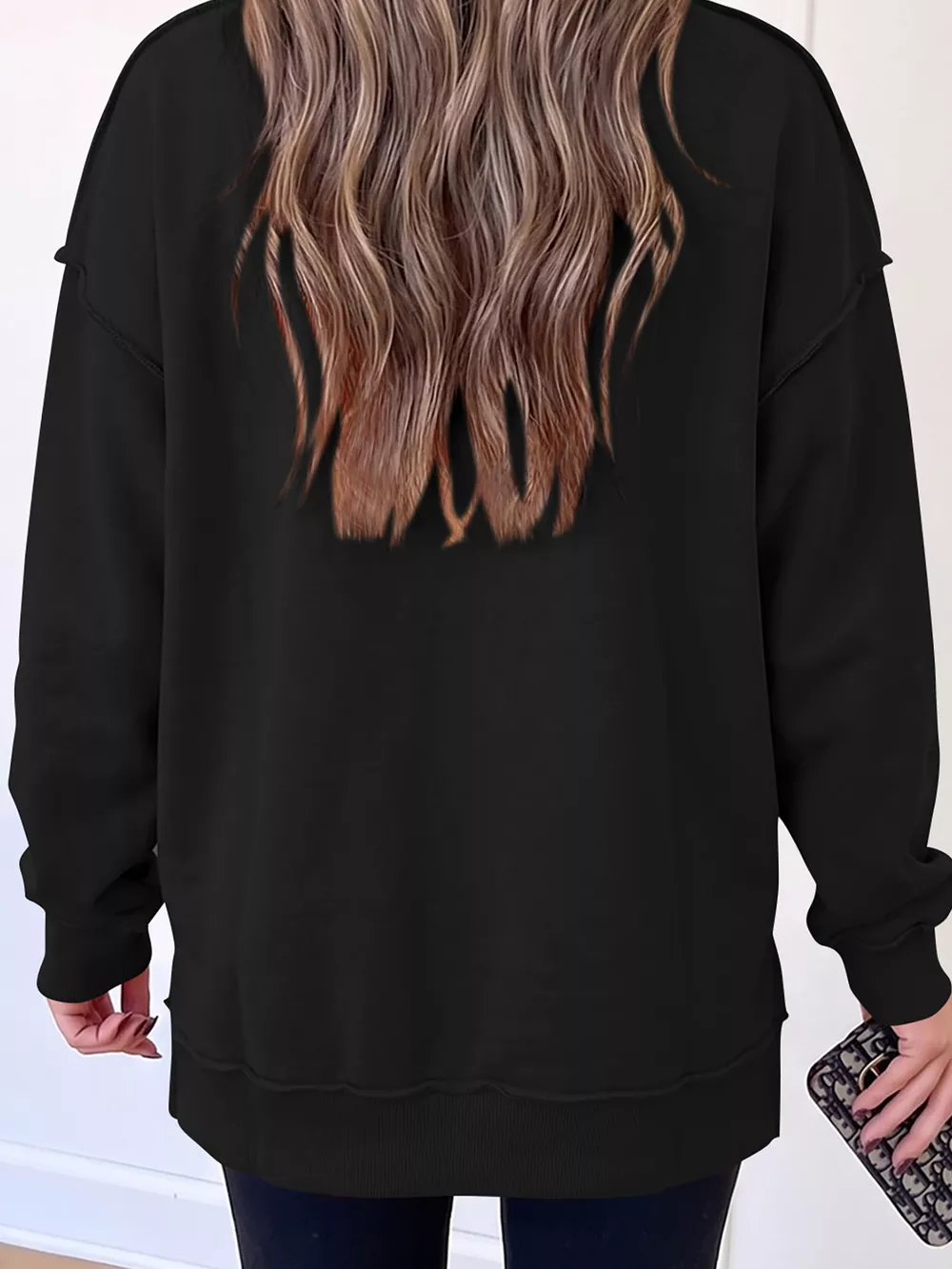 Sequin Santa Bow High Neck Sweatshirt, image 4