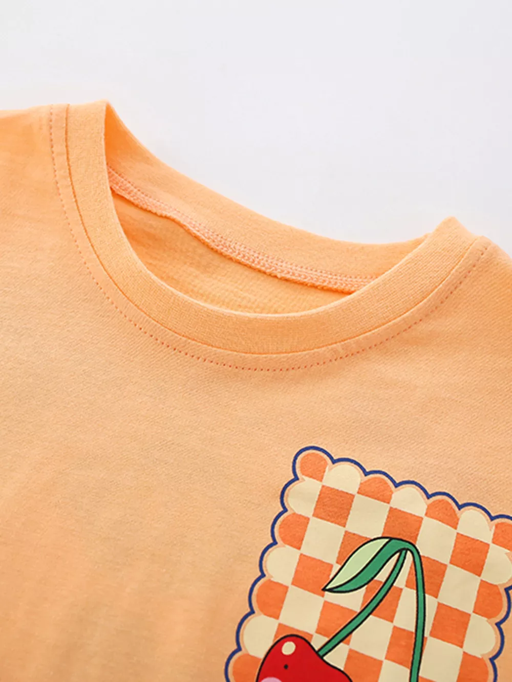 Children's Cherry Graphic Tee and Striped Shorts Set, image 2
