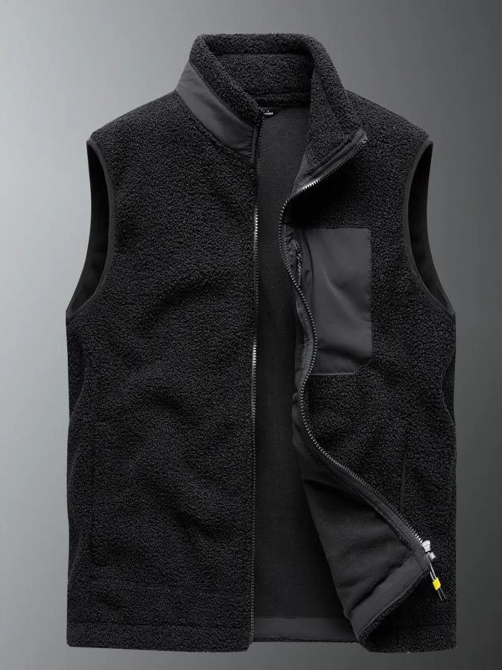 Men's Plus Size Zip Up Vest with Pockets, image 6