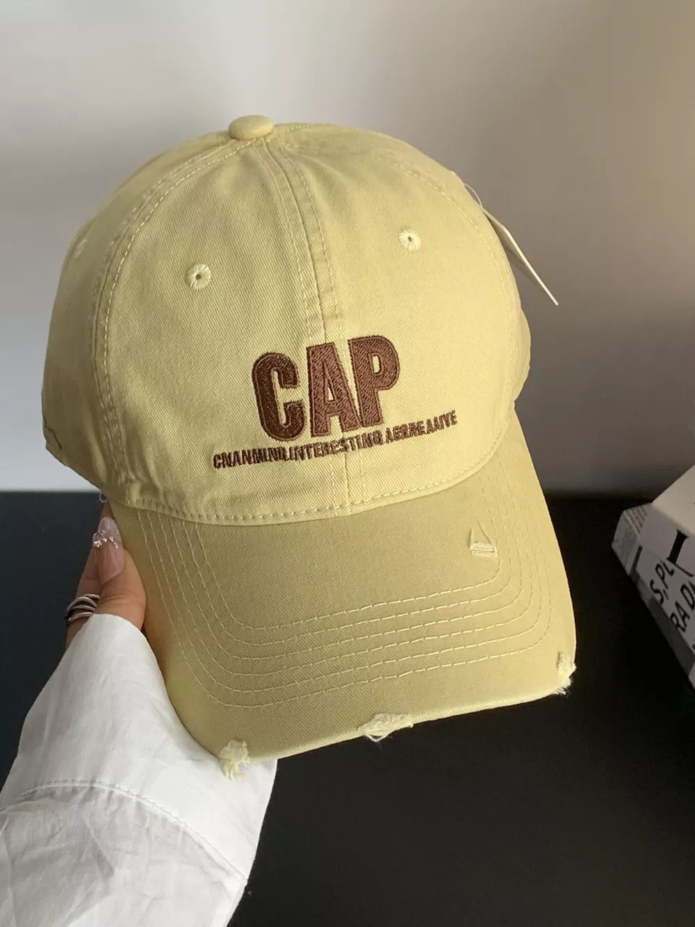 Embroidered Distressed Baseball Cap, image 5