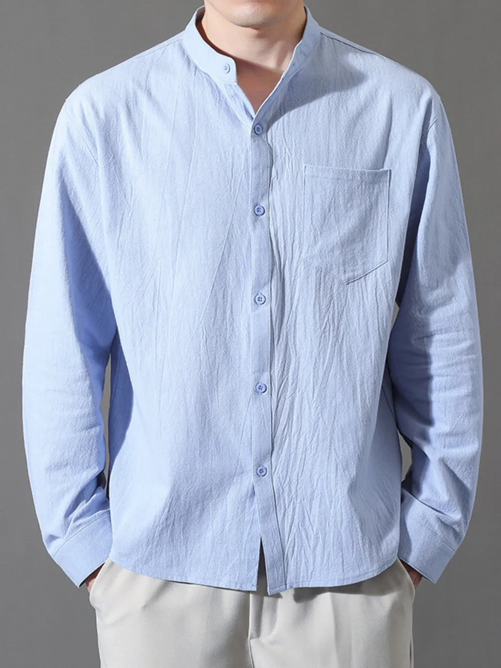 Men's Plus Size Button Up Long Sleeve Shirt, image 6