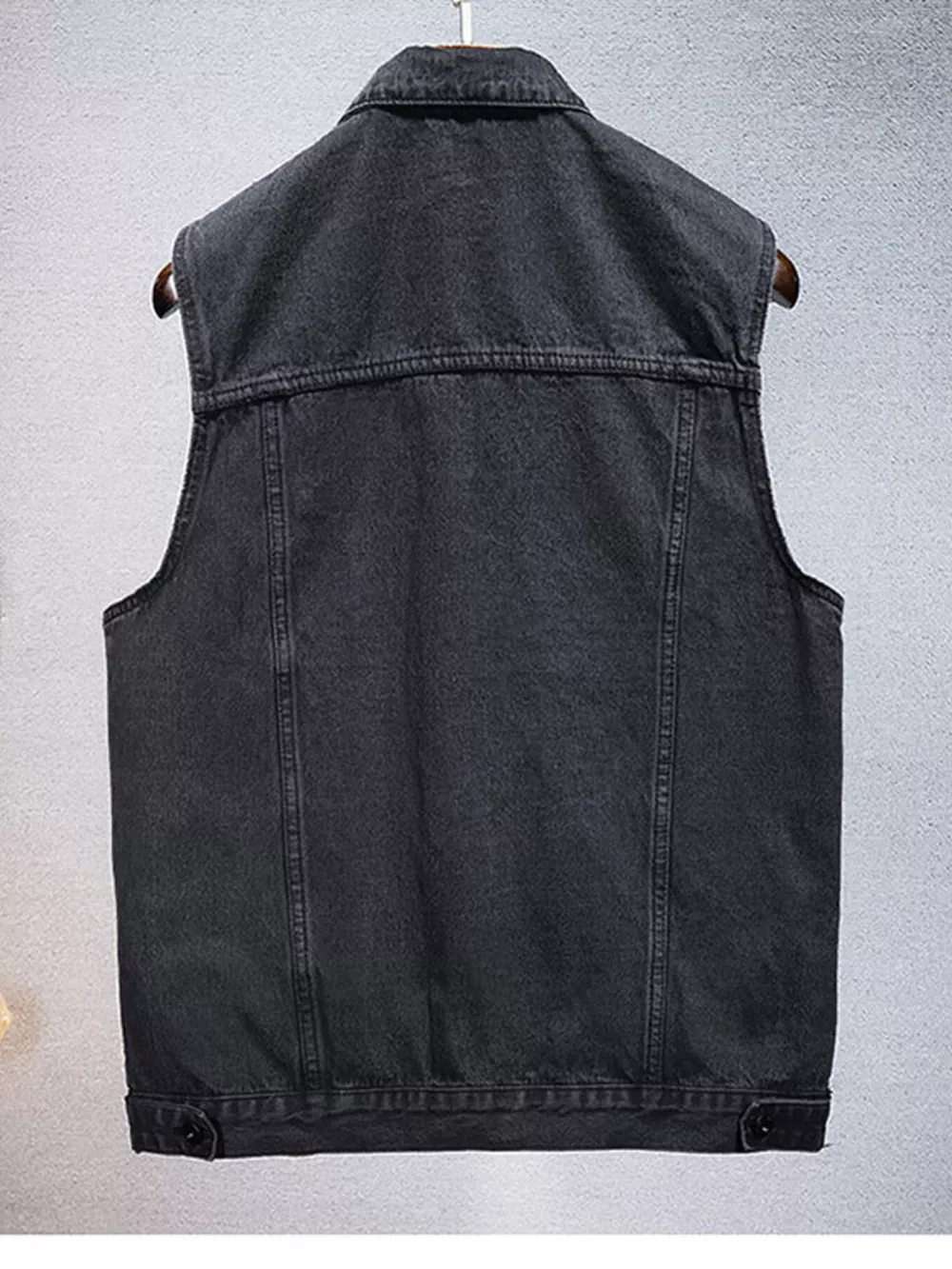 Men's Plus Size Casual Denim Sleeveless Vest, image 4