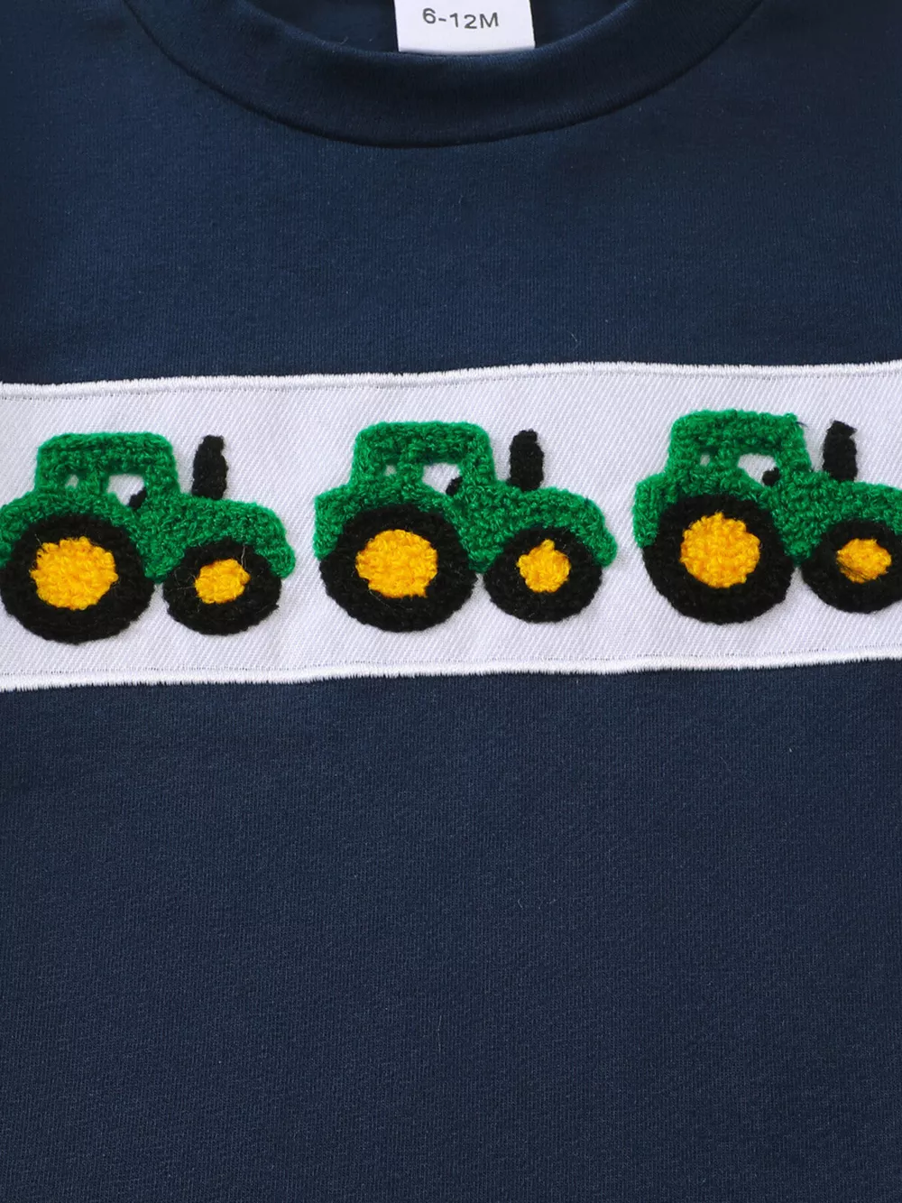 Children's Tractor Applique T-Shirt and Gingham Shorts Set, image 2