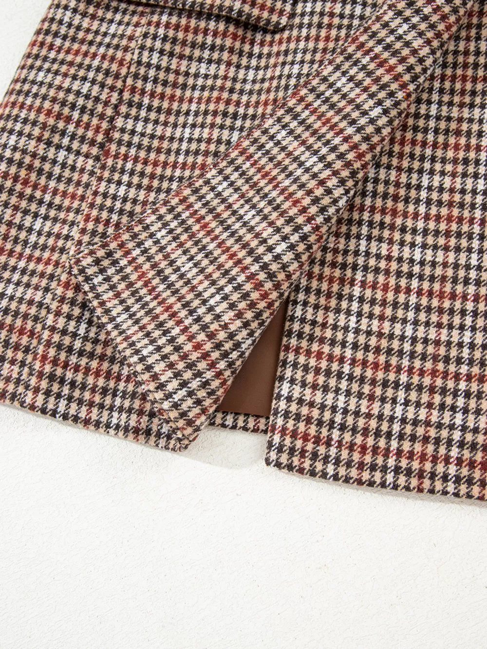 Houndstooth Lapel Collar Blazer, image 3