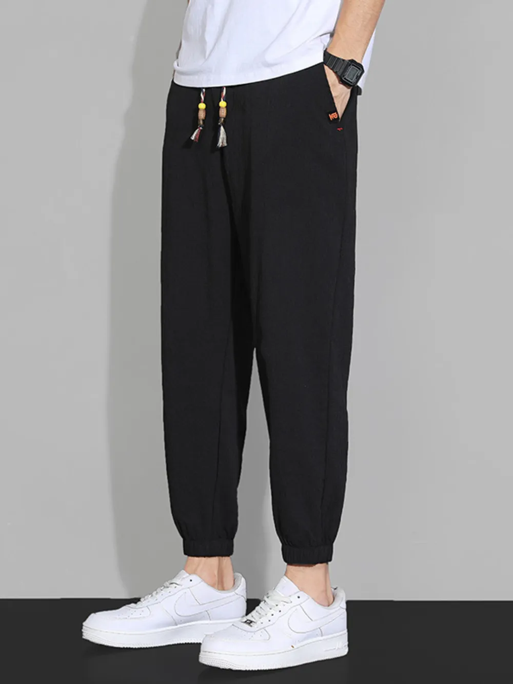 Men's Plus Size Casual Drawstring Joggers, image 2