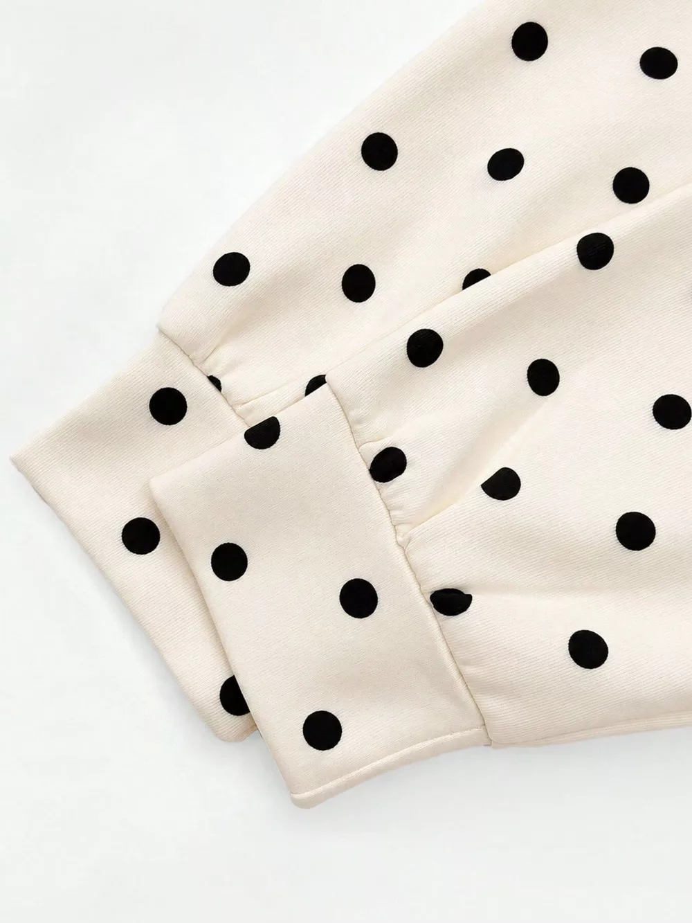 Polka Dot Half Zip Cropped Sweatshirt, image 9