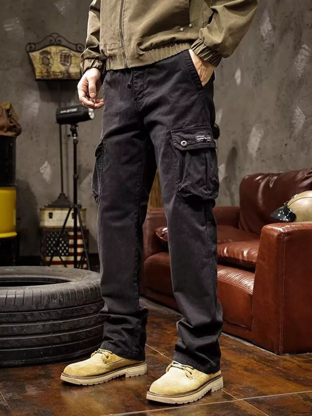 Men's Plus Size Multi-Pocket Cargo Pants