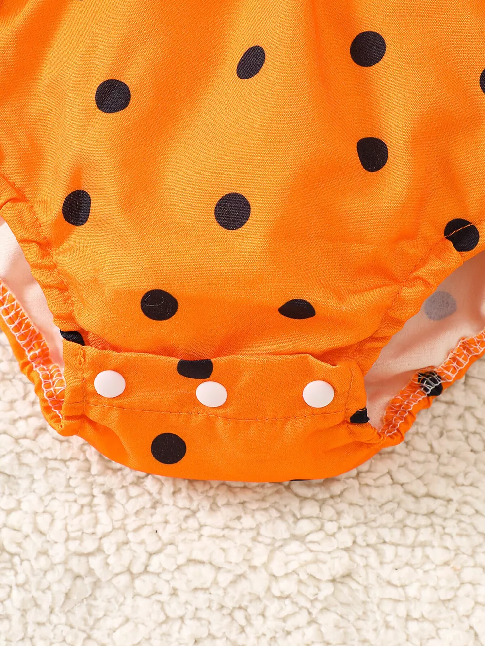 Children's Halloween Pumpkin Polka Dot Bodysuit and Headband Set, image 6