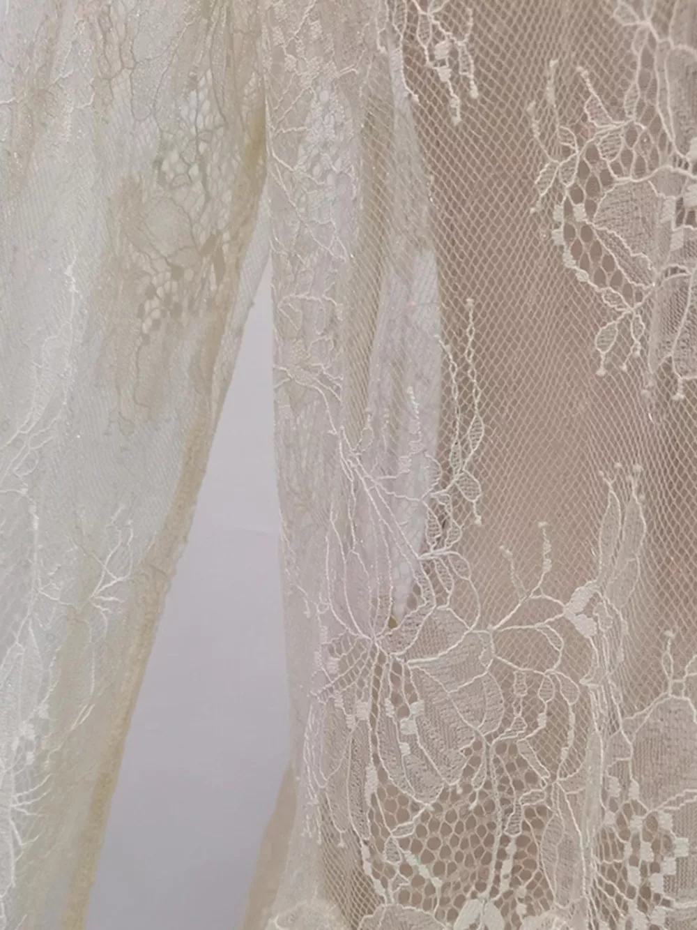 Ruffled Hem Lace Long Sleeve Dress, image 7