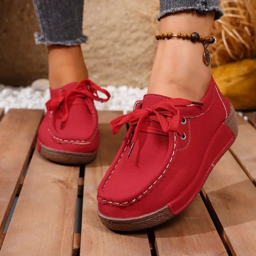 Round Toe Lace Up Sneakers, image 3