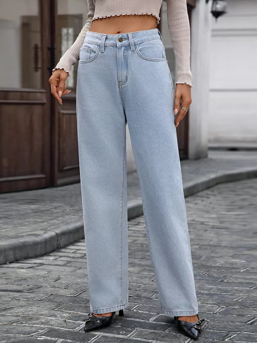High Waisted Wide Leg Jeans, image 2