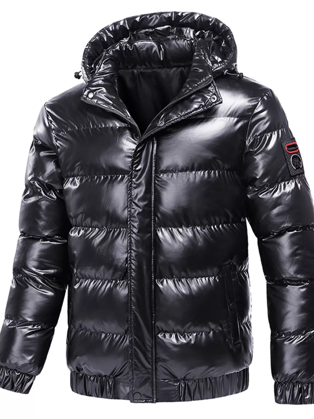 Men's Plus Size Zip Up Hooded Puffer Jacket