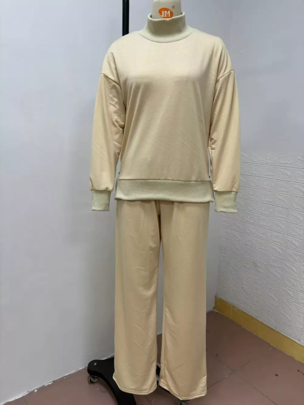 Turtleneck Dropped Shoulder Top and Pants Set, image 6