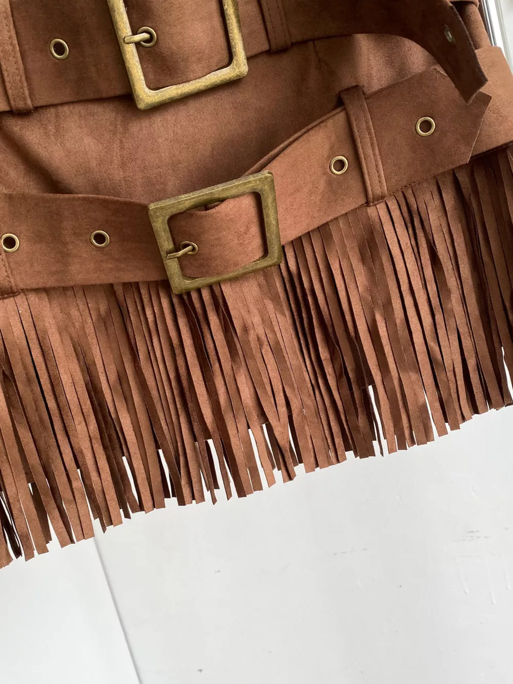Fringe Belted Mini Skirt, image 7