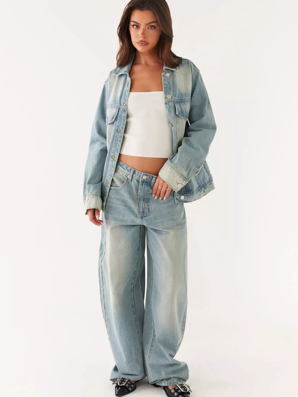 Button Up Denim Jacket and Jeans Set, image 4