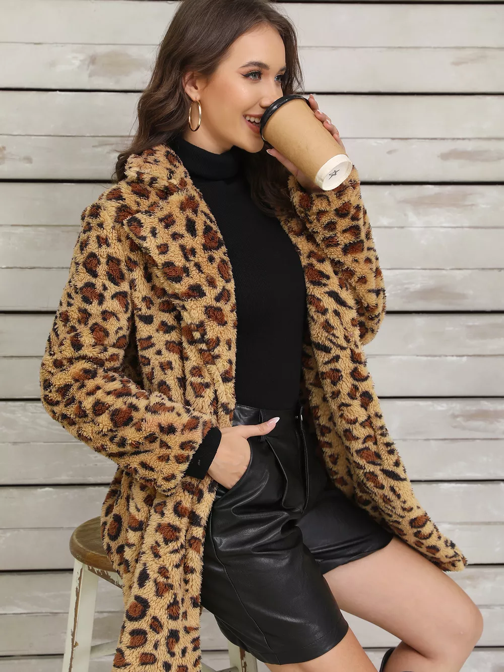 Leopard Fuzzy Teddy Coat, image 5