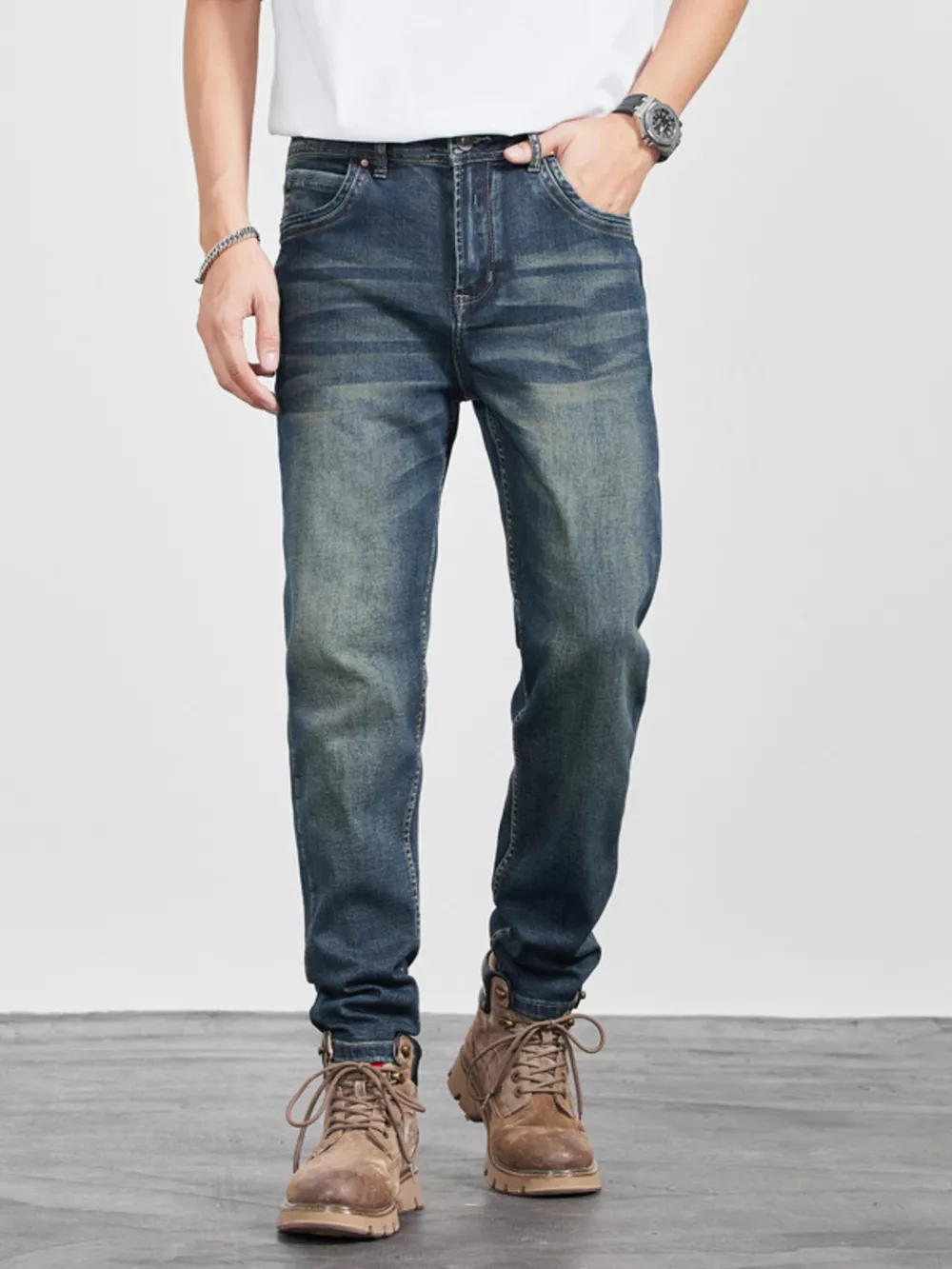 Men's Wash Slim Fit Jeans, image 3