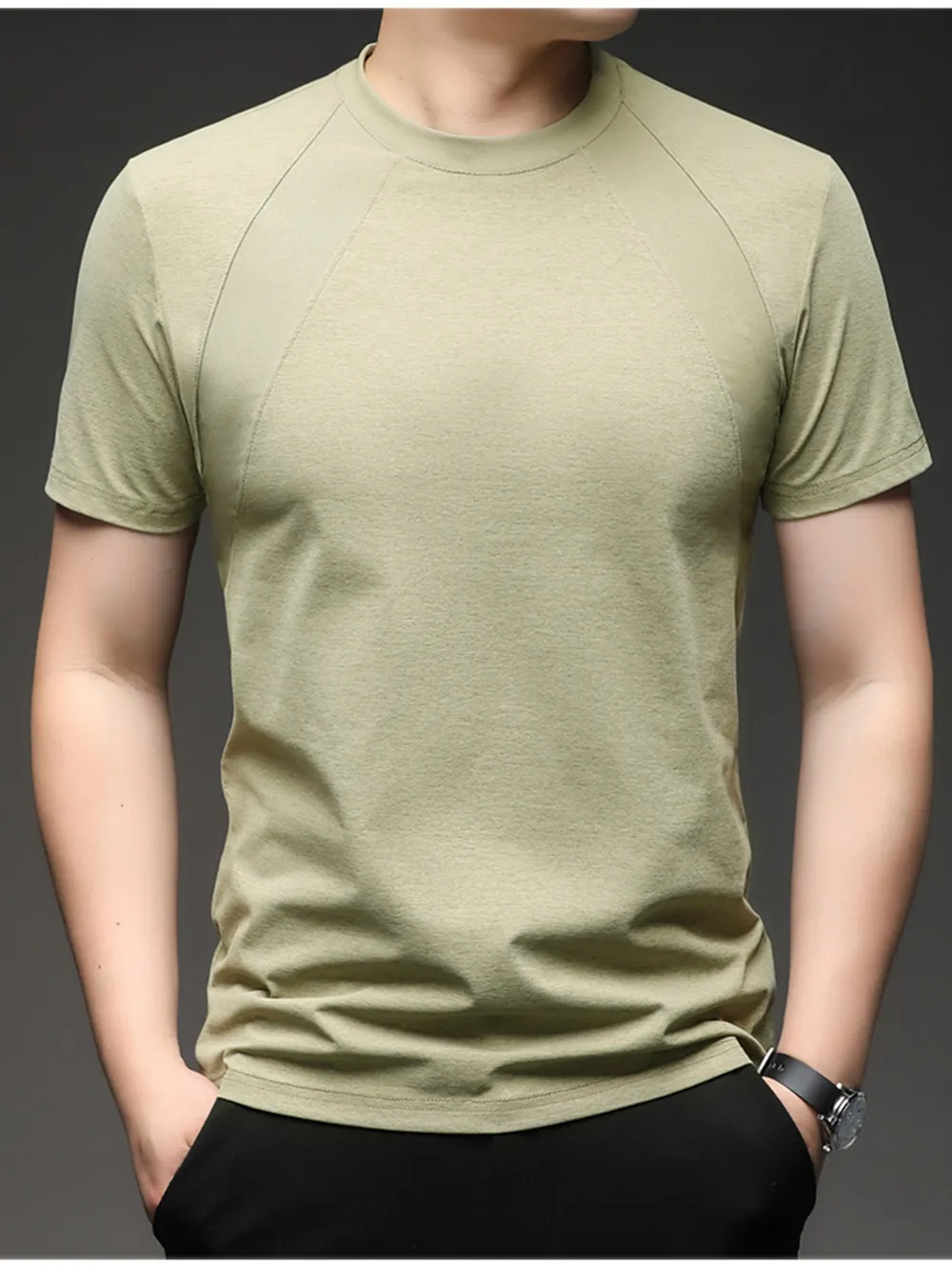 Men's Plus Size Round Neck Short Sleeve T-Shirt, image 6