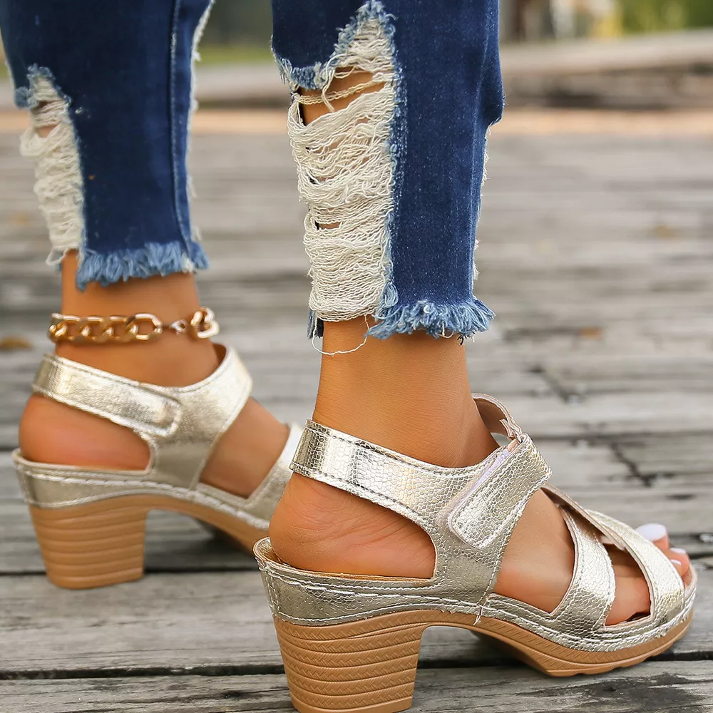 Open Toe Block Heels Sandals, image 2