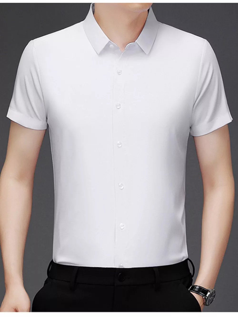 Men's Plus Size Button Up Short Sleeve Shirt, image 4