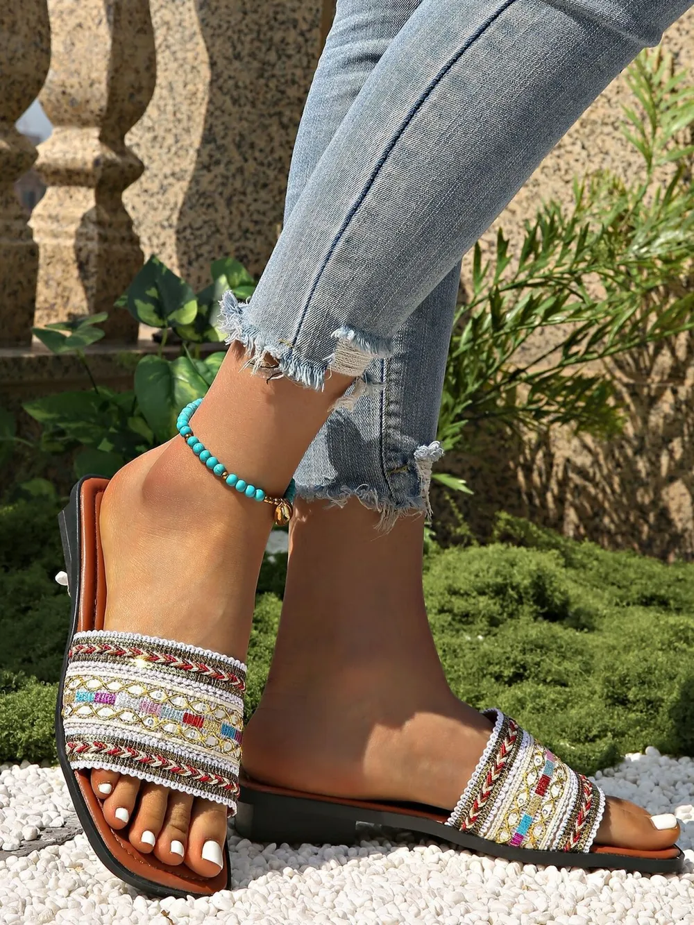 Open Toe Flats Sandals, image 6