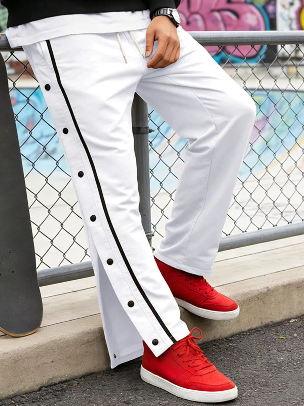 Men's Full Size Side Snap Button Pants Plus Size, image 26