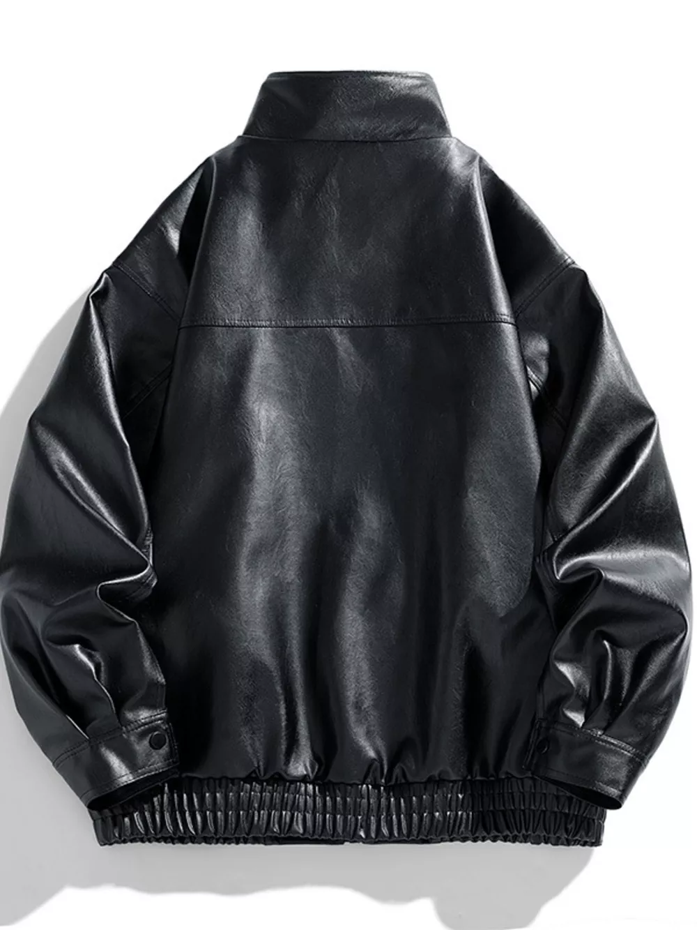 Men's Plus Size Urban Style Faux Leather Jacket, image 2