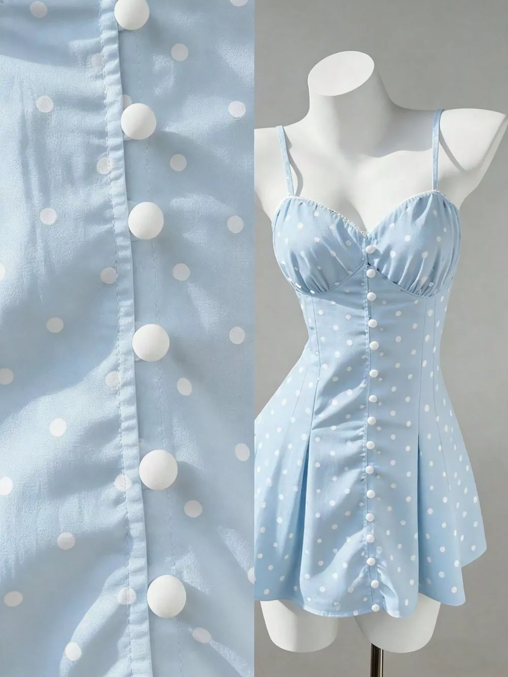 Polka Dot Spaghetti Strap Mini Dress, image 4