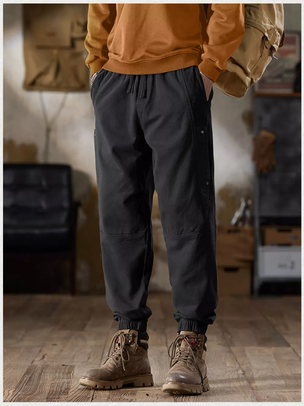 Men's Full Size Casual Drawstring Cargo Joggers Plus Size