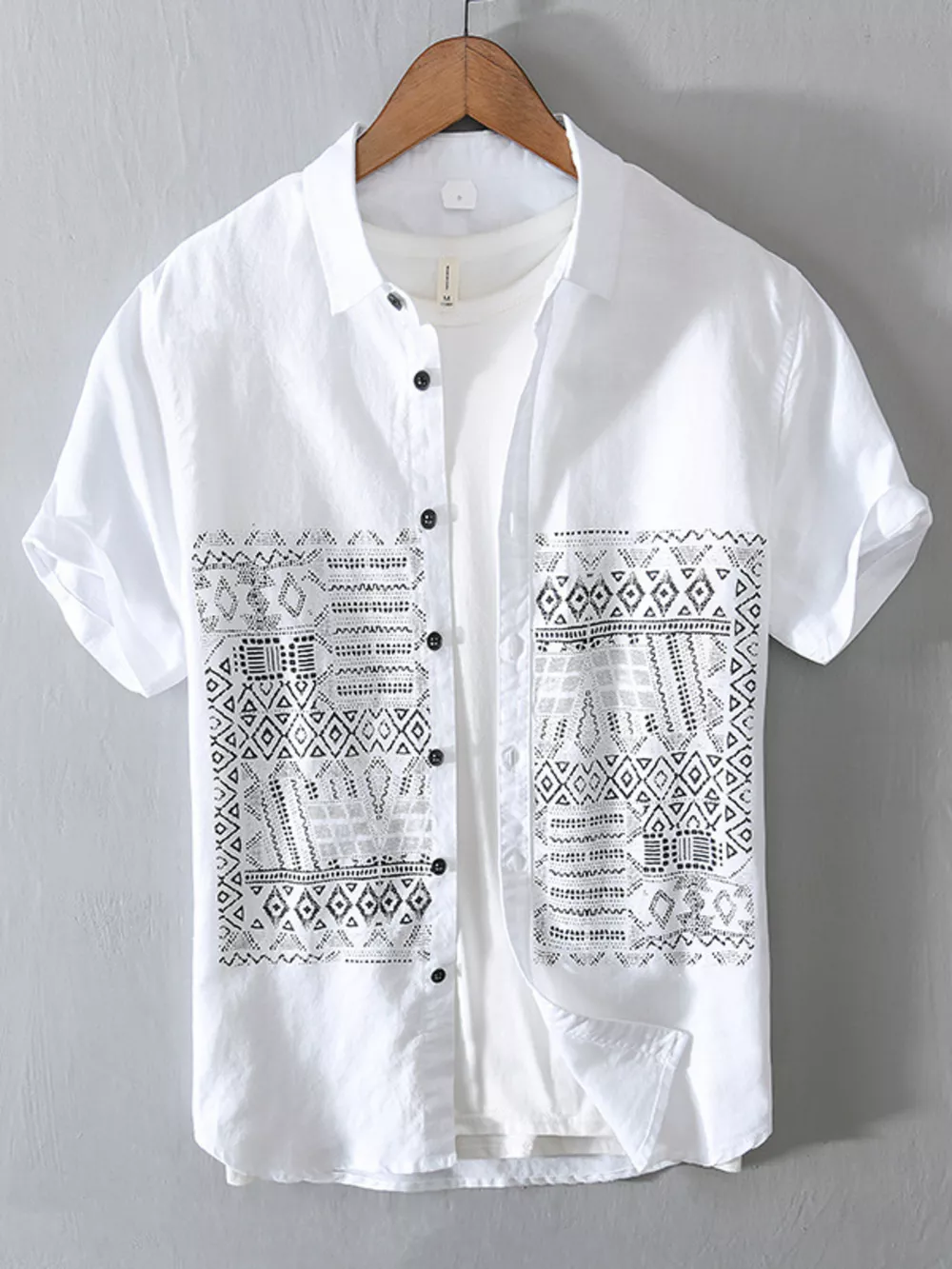 Men's Full Size Button Up Short Sleeve Shirt Plus Size, image 3