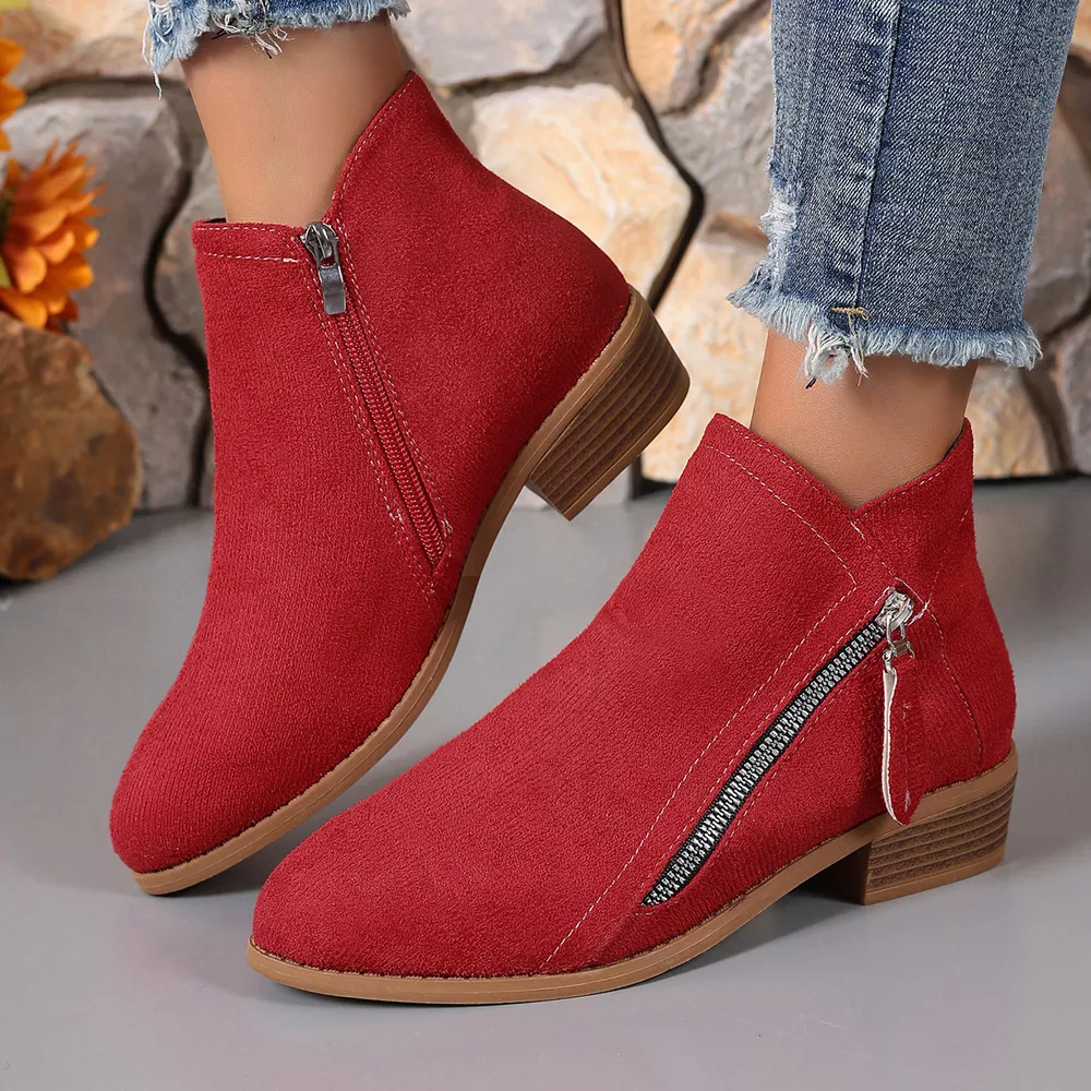 Point Toe Block Heel Boots, image 6