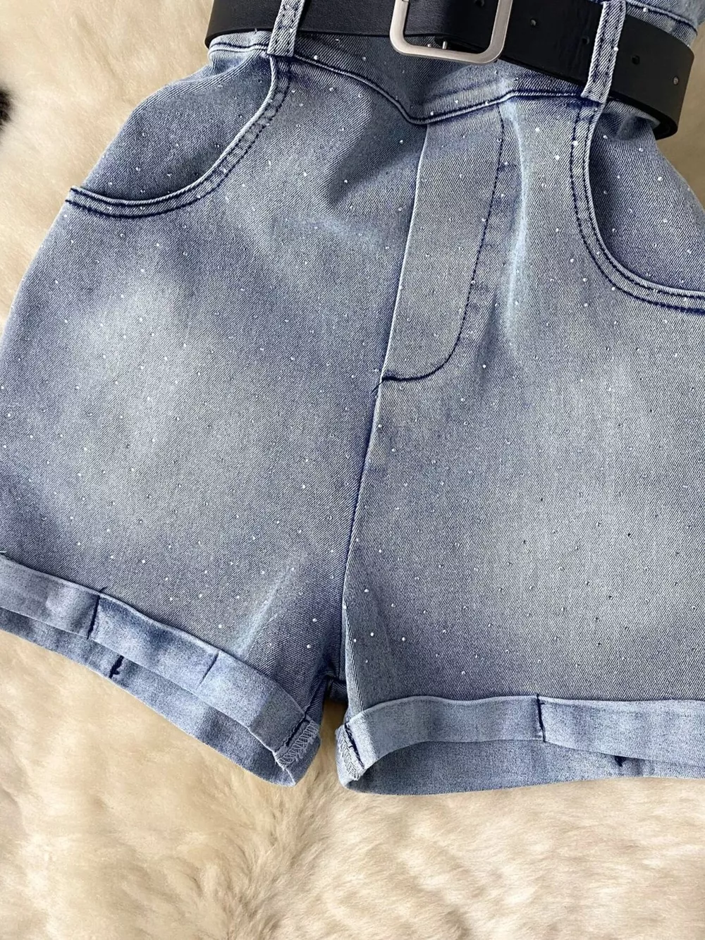 Strapless Denim Romper with Pockets, image 4