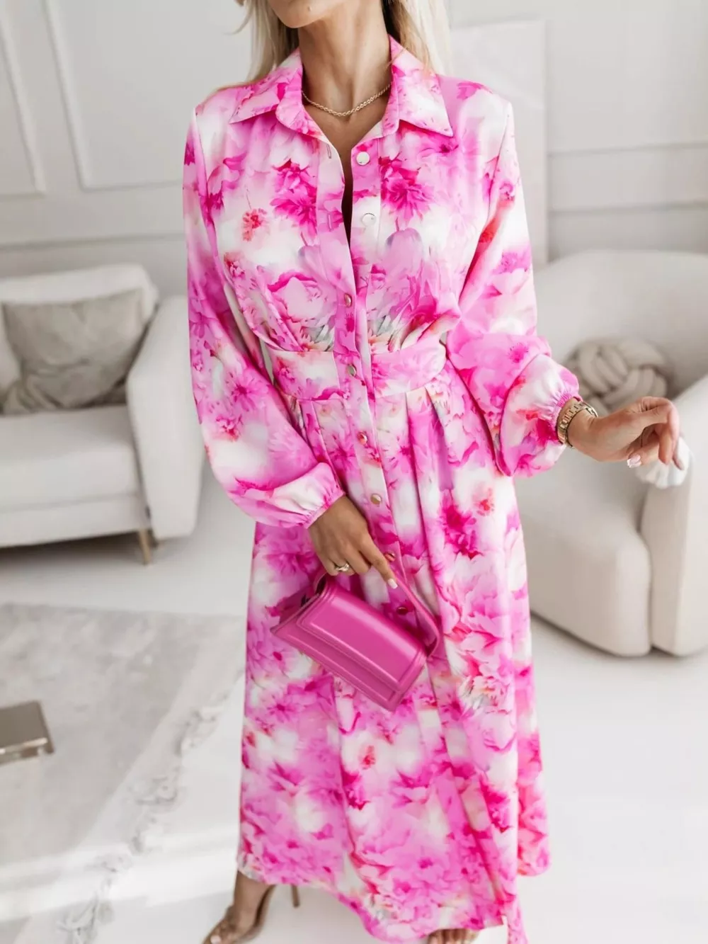 Long Sleeve Maxi Shirt Dress, image 2