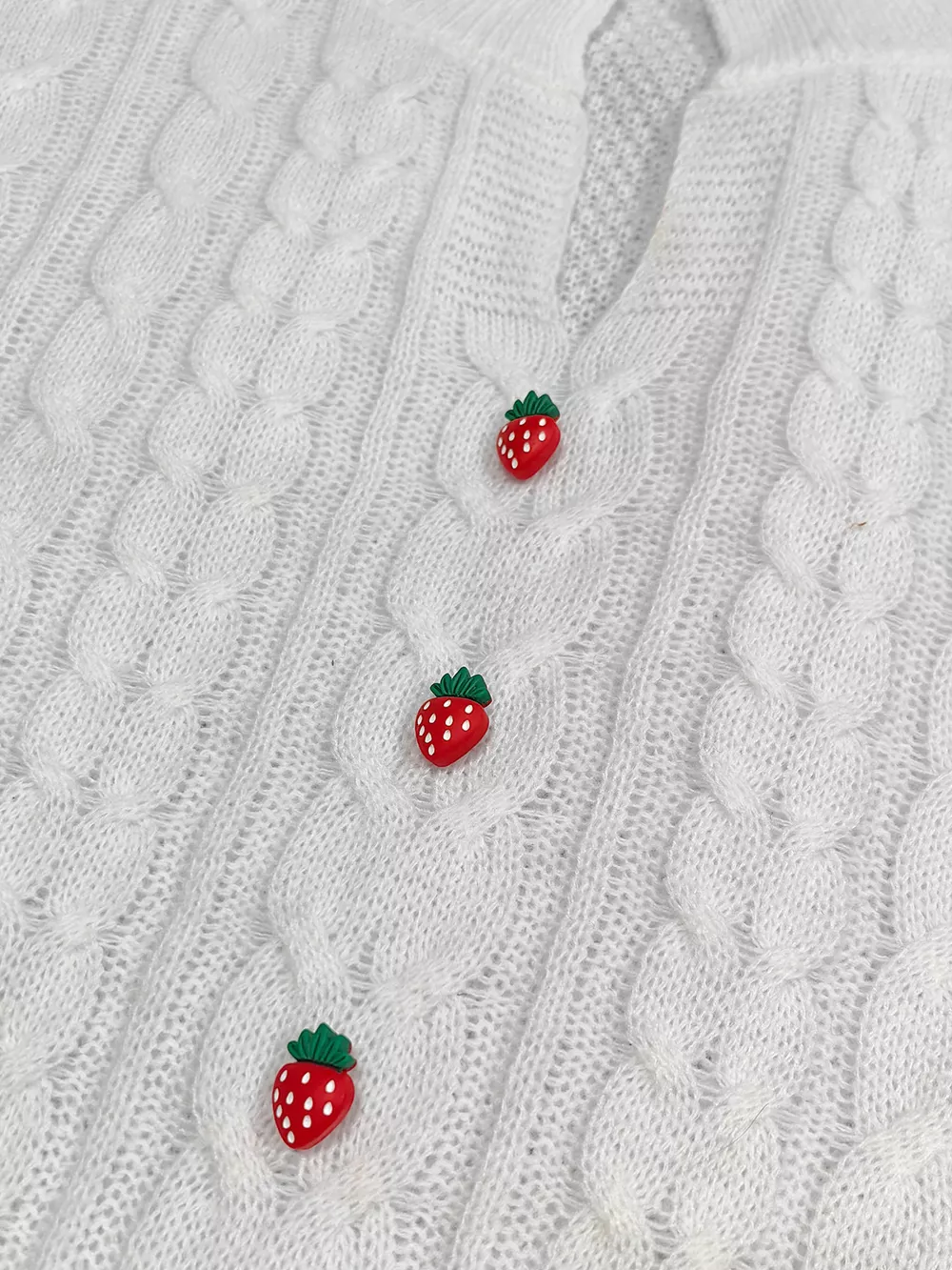 Plus Size Strawberry Cable Knit Sweater Dress, image 7