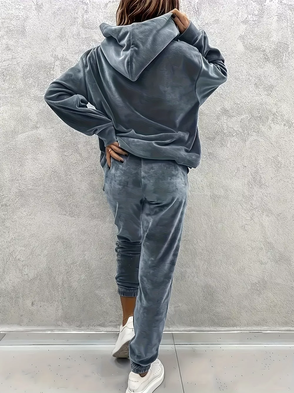 Velvet Long Sleeve Hoodie and Pants Set, image 10