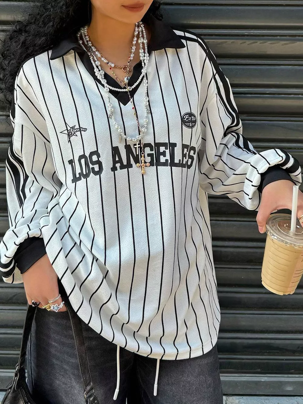 Los Angeles Striped Long Sleeve Top, image 2