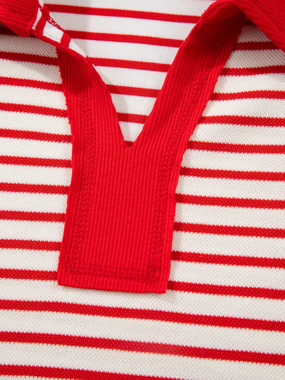 Stripe Collared V Neck Drop Shoulder Pullover and Skort 2pcs Outfit, image 7