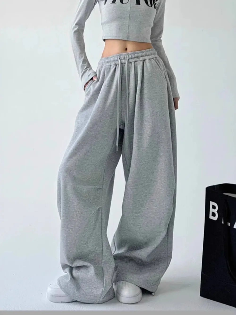 Oversized Wide Leg Drawstring Pants, image 9