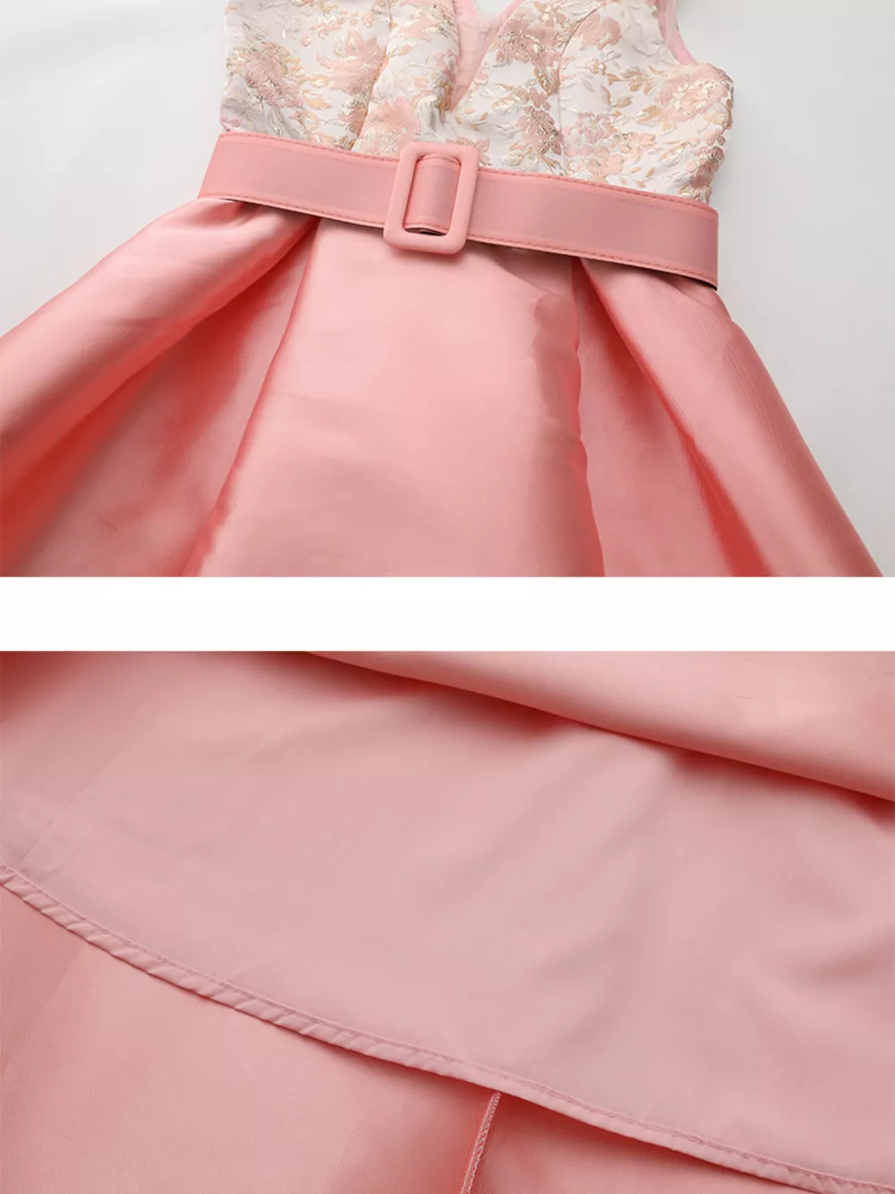 Floral Sleeveless Belted Midi Dress, image 3