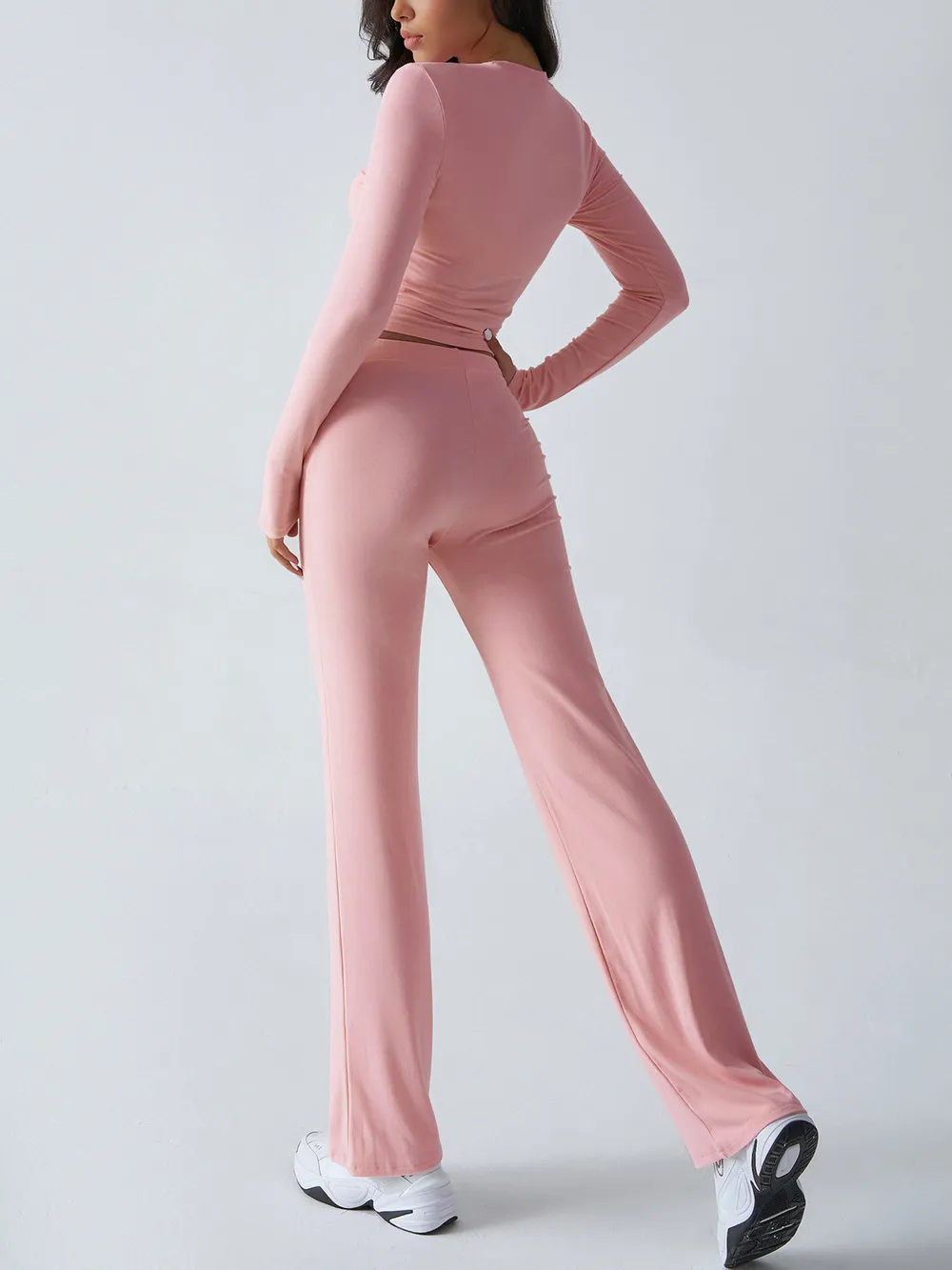 Round Neck Long Sleeve Top and Pants Set, image 15