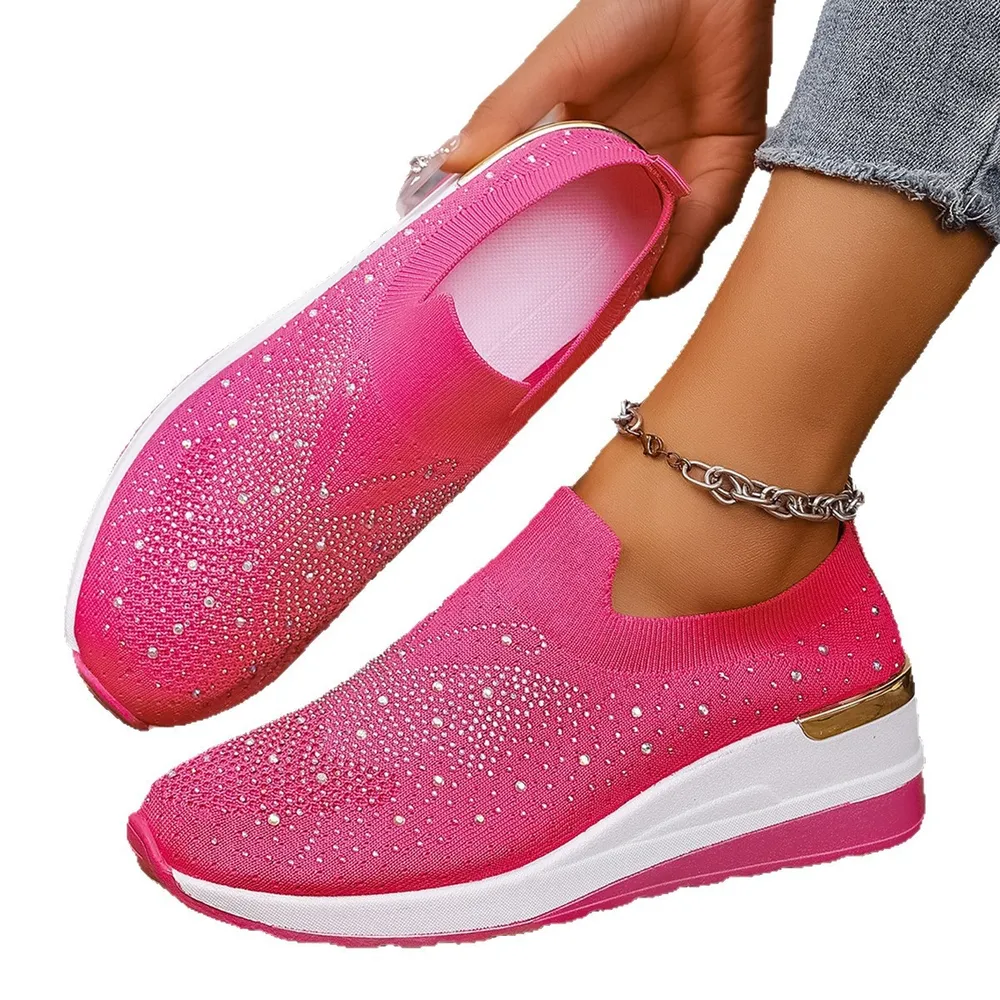 Rhinestone Wedge Sneakers, image 3