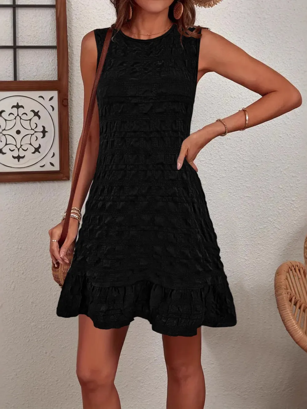 Ruffled Hem Sleeveless Mini Dress, image 6