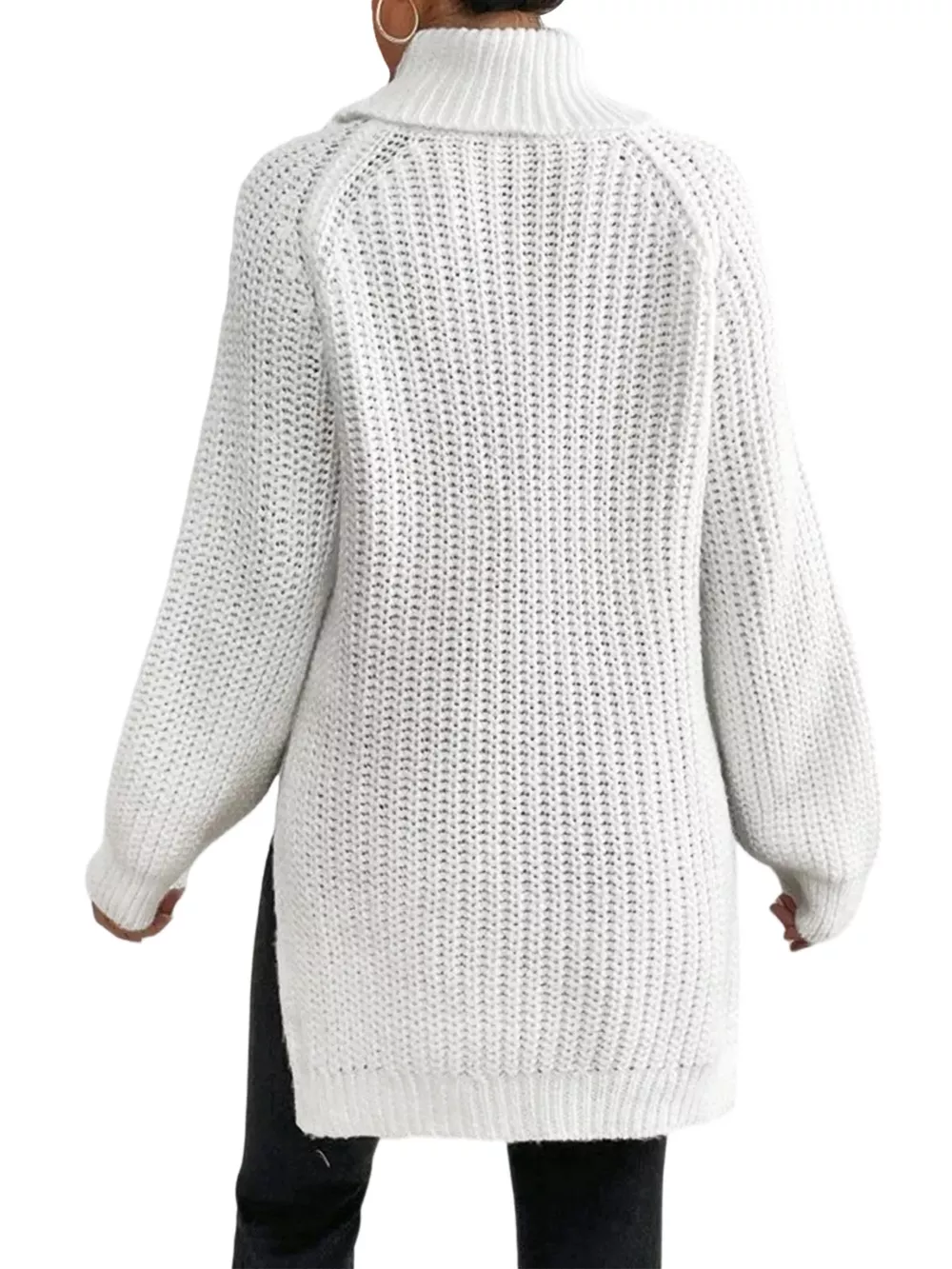 Chunky Knit Turtleneck Long Sleeve Sweater, image 3
