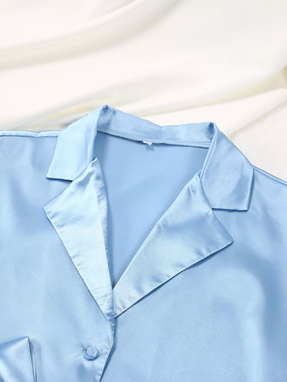 Satin Long Sleeve Shirt and Pants Set, image 5