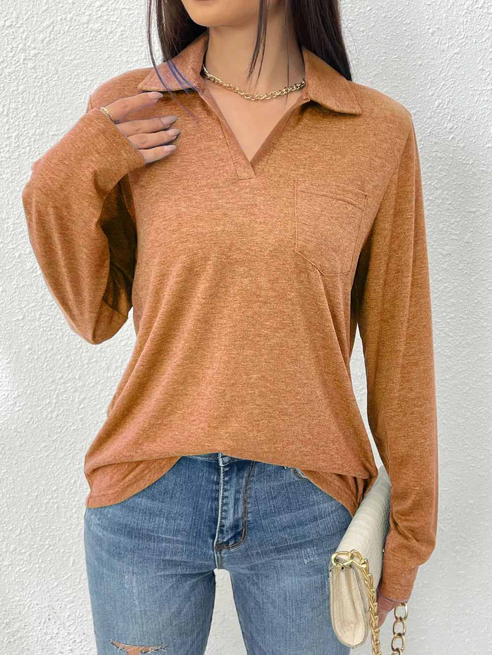 Casual Long Sleeve Polo T-Shirt, image 7