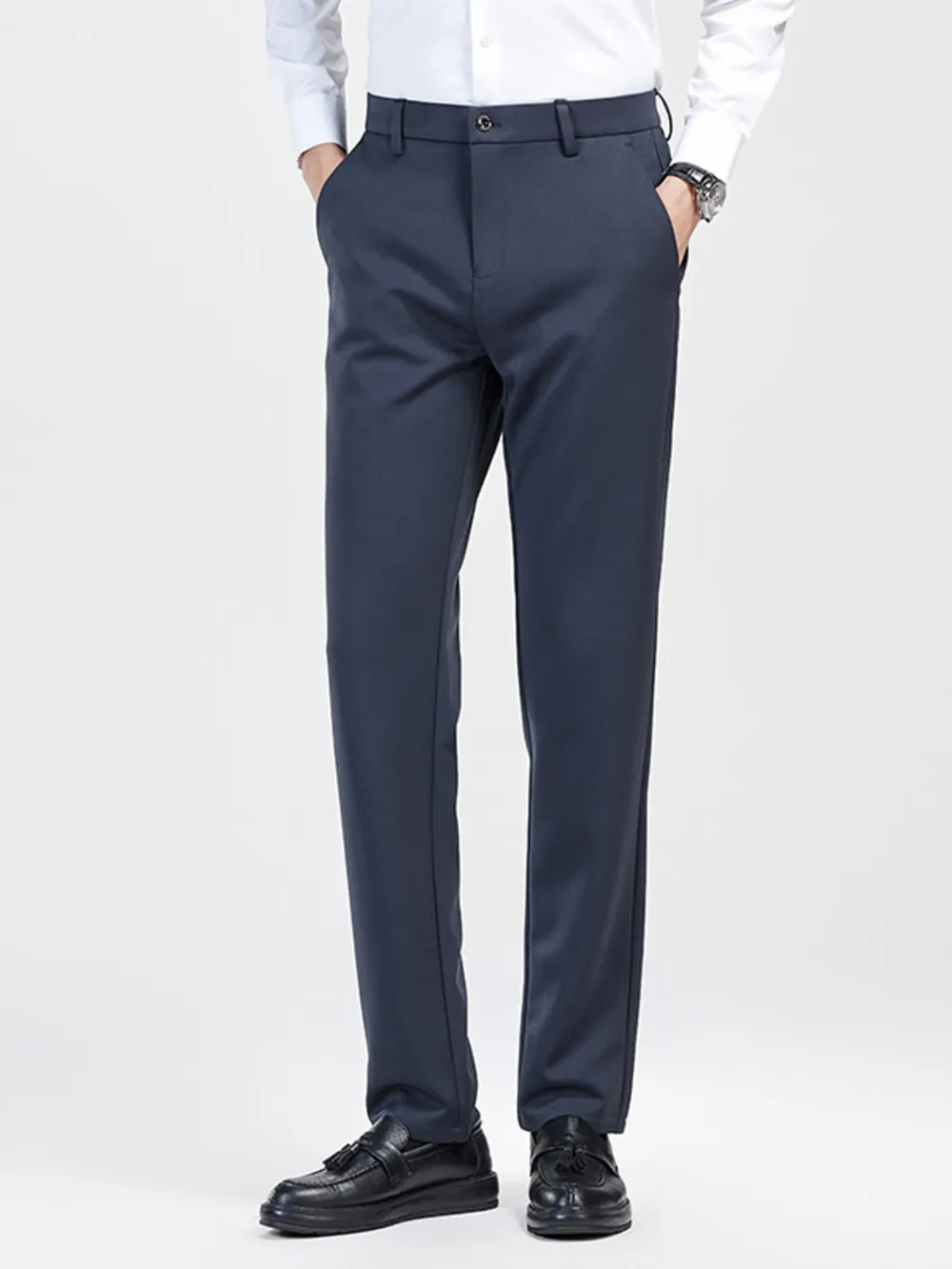 Men's Slim Fit Pants with Pockets, image 2