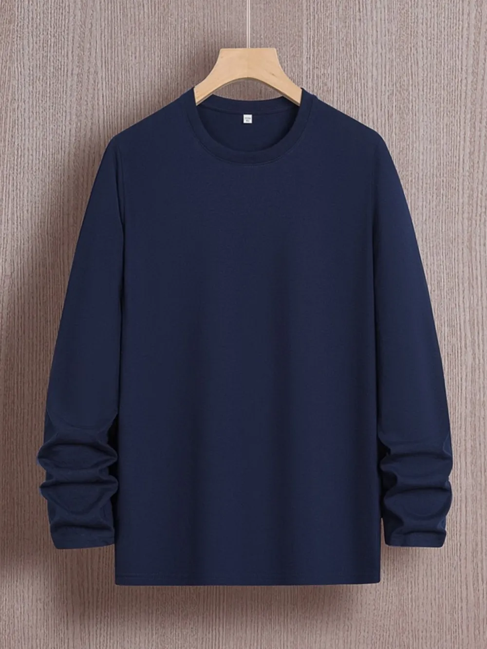 Men's Plus Size Round Neck Long Sleeve T-Shirt, image 7