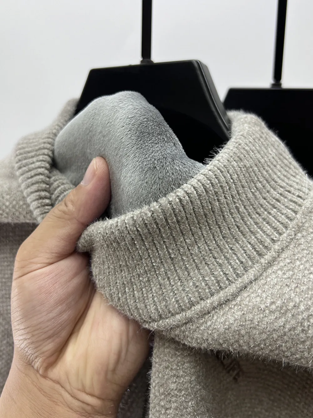 Men's Plus Size Ribbed Hem Long Sleeve Sweater, image 5